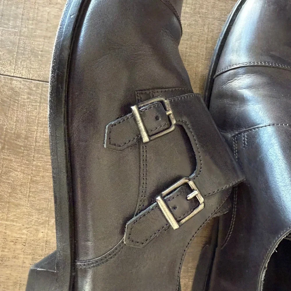 Geox Monk Strap Dress‎ Shoes Leather Double Buckle Formal  display picture 3